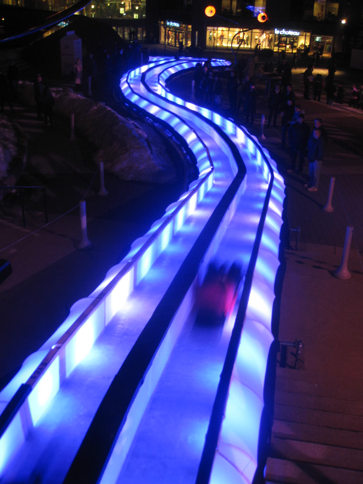 Montréal en lumière’s outdoor Urban Slide is like riding the luge in the Winter Olympics!